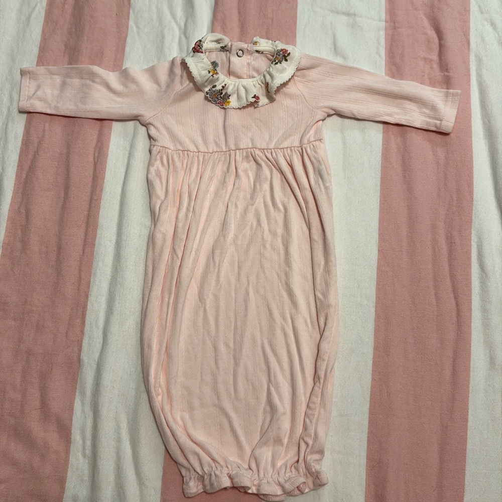 Mud Pie - 0-3 Months - Pink Sleeper Gown
